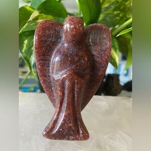 Strawberry Quartz Angel Figurine